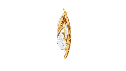 Chic Leaf Pattearn Gold Pendent - 1.14 Ct Brilliant Cut Diamonds