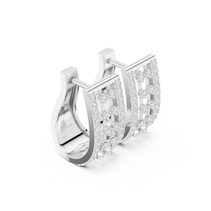 0.54CTW Wide Open-Work Diamond Hoop Earrings in Yellow Gold