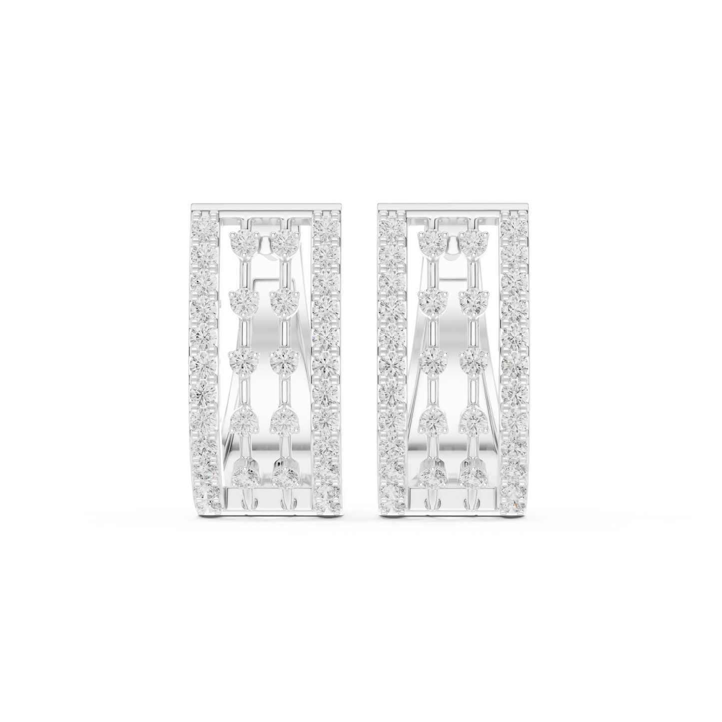0.54CTW Wide Open-Work Diamond Hoop Earrings in Yellow Gold