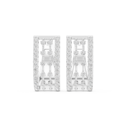 0.54CTW Wide Open-Work Diamond Hoop Earrings in Yellow Gold