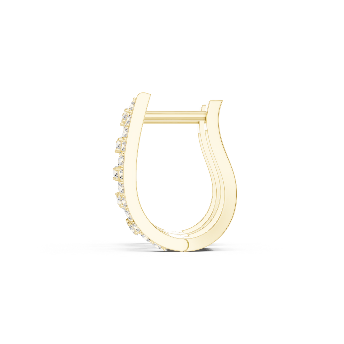 0.54CTW Wide Open-Work Diamond Hoop Earrings in Yellow Gold