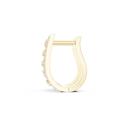 0.54CTW Wide Open-Work Diamond Hoop Earrings in Yellow Gold