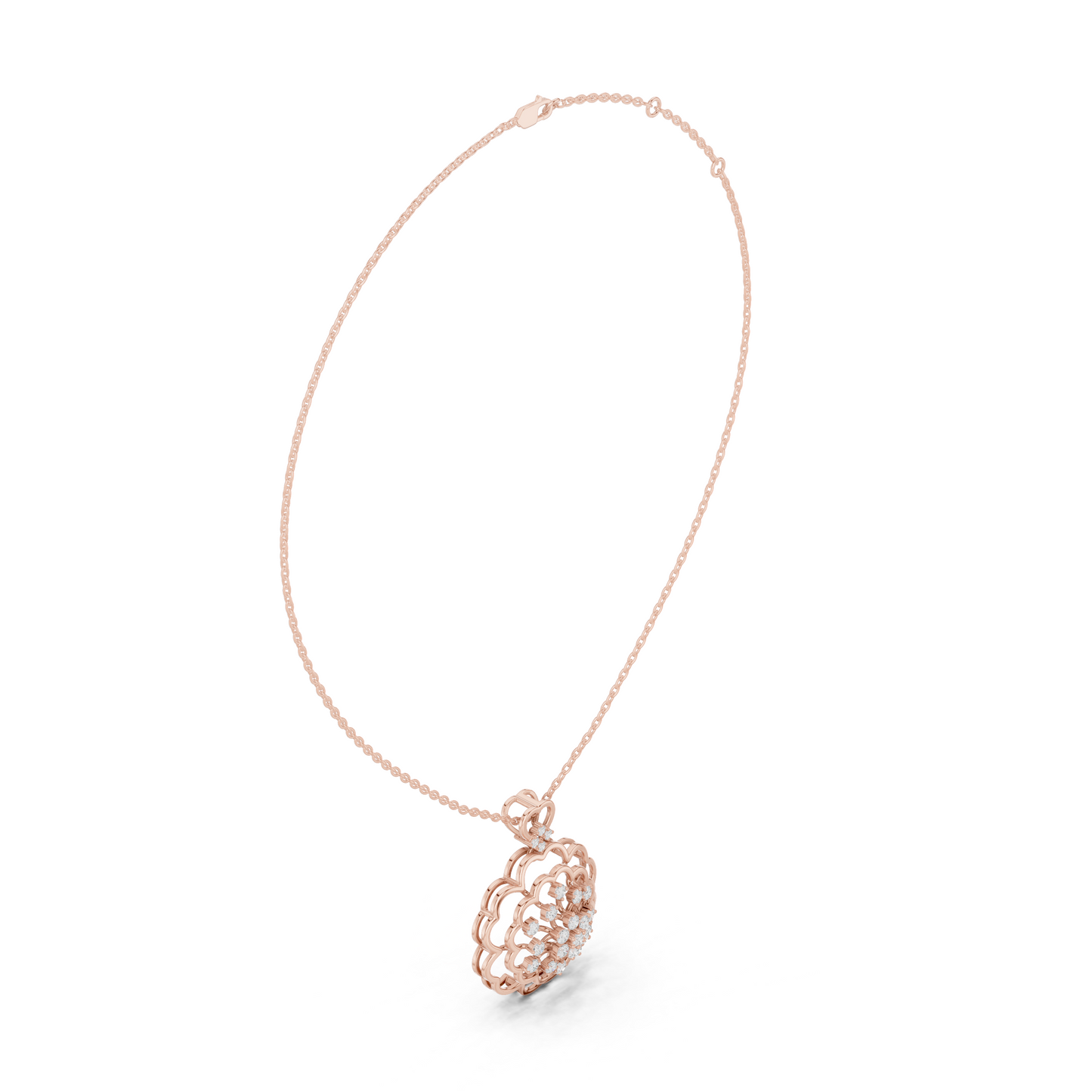 0.71CTW Floral Filigree Diamond Pendant in Yellow Gold