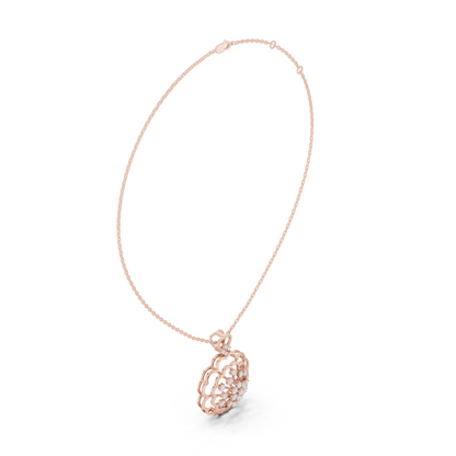 0.71CTW Floral Filigree Diamond Pendant in Yellow Gold