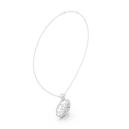 0.71CTW Floral Filigree Diamond Pendant in Yellow Gold