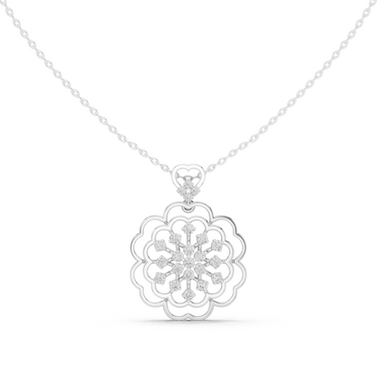 0.71CTW Floral Filigree Diamond Pendant in Yellow Gold