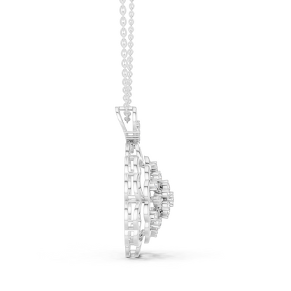 0.71CTW Floral Filigree Diamond Pendant in Yellow Gold