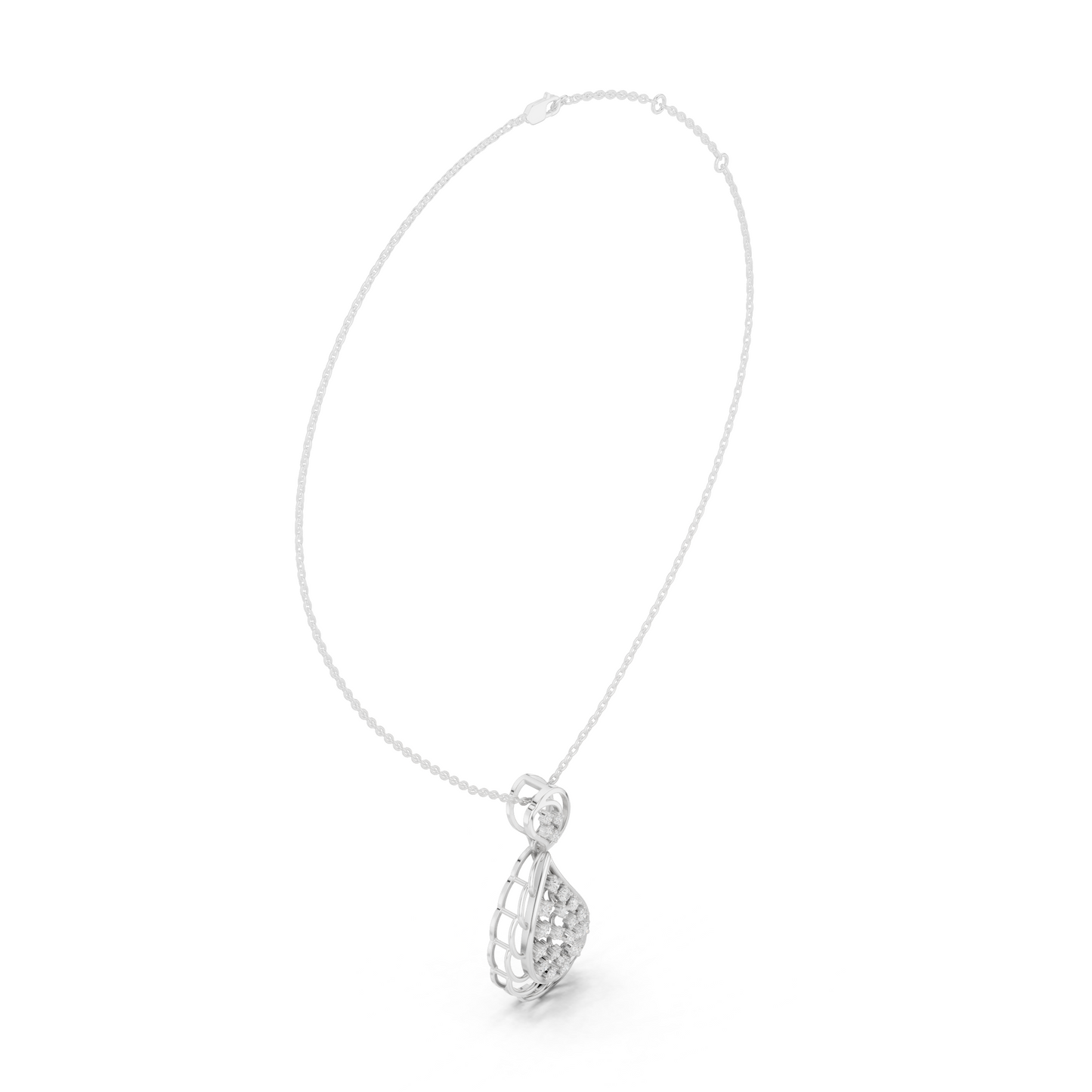 0.64CTW Elegant Diamond Paisley Filigree Pendant in Yellow Gold