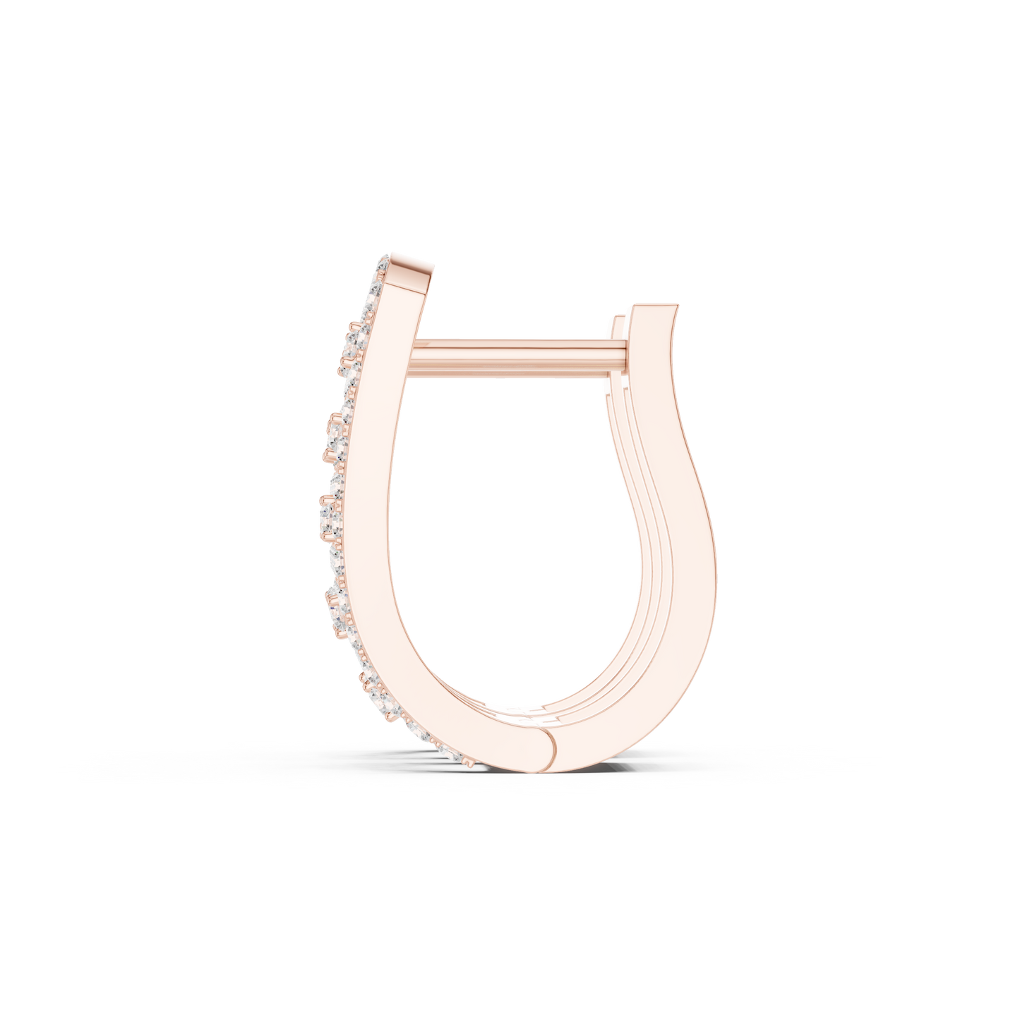 0.39CTW Wide Geometric Open-Work Diamond Hoop Earrings in Yellow Gold