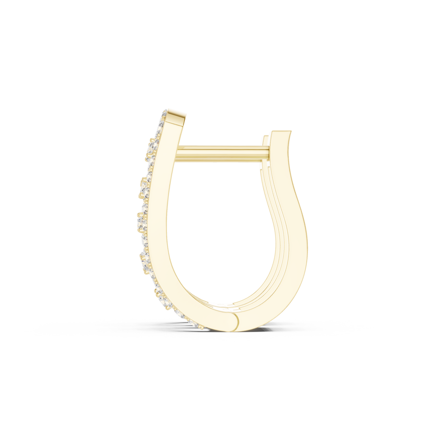 0.39CTW Wide Geometric Open-Work Diamond Hoop Earrings in Yellow Gold