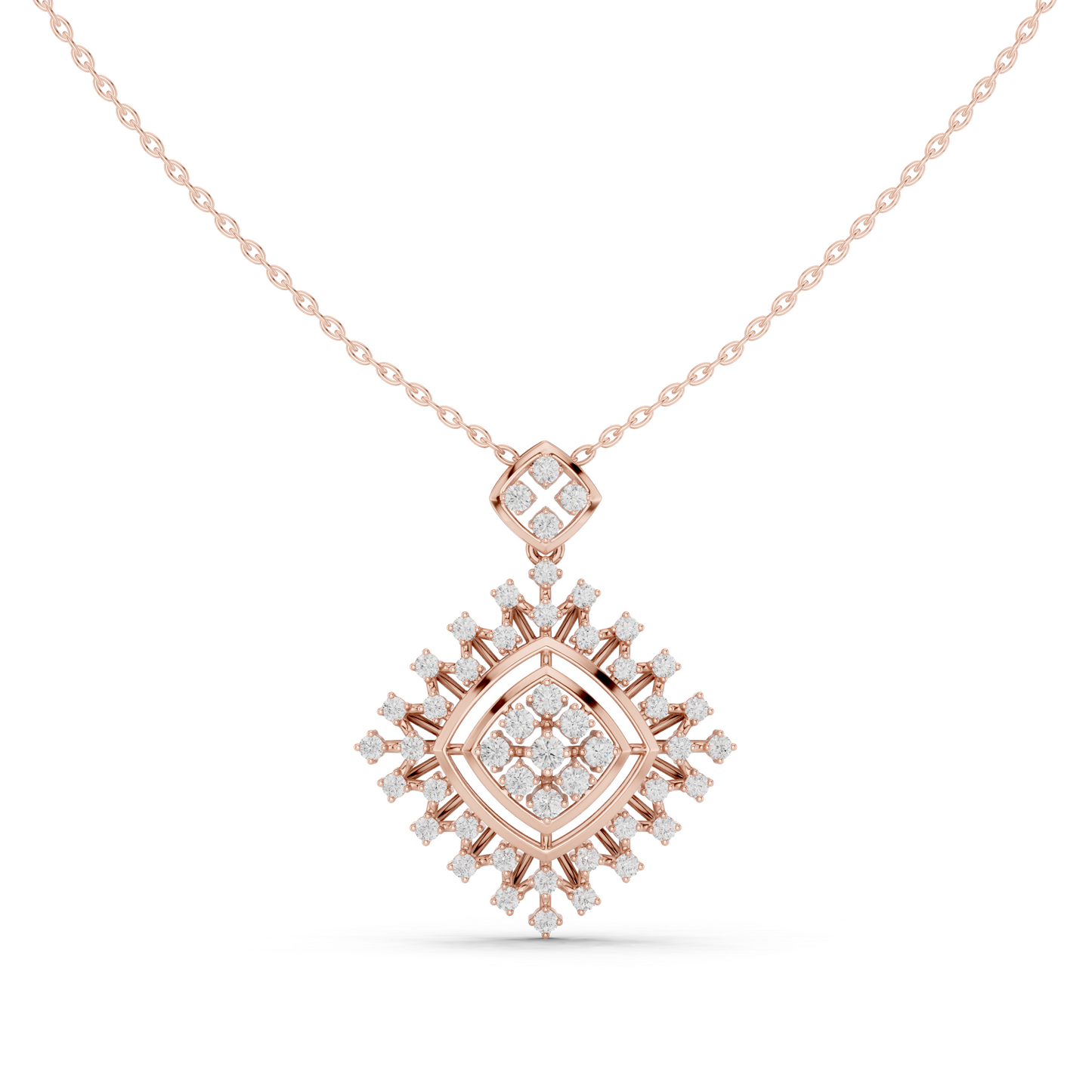 Geometric Diamond Starburst Medallion Yellow Gold- 1.05CTW