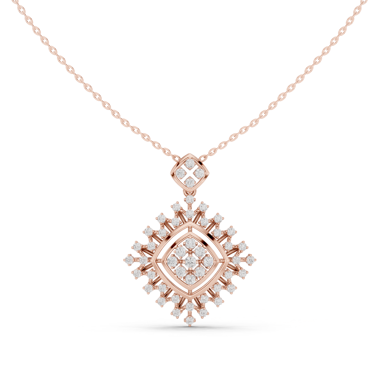 Geometric Diamond Starburst Medallion Yellow Gold- 1.05CTW