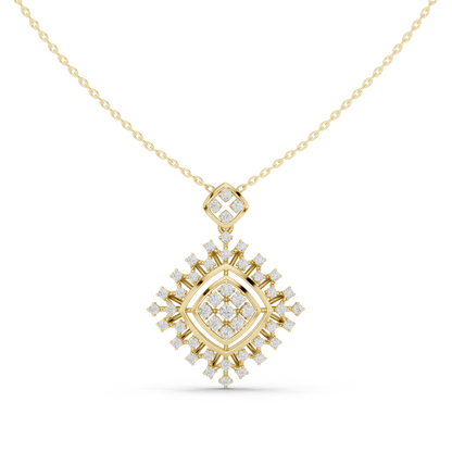 Geometric Diamond Starburst Medallion Yellow Gold- 1.05CTW