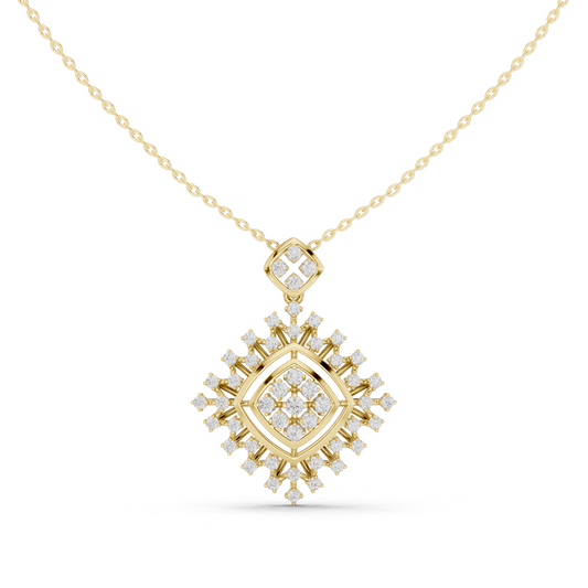 Geometric Diamond Starburst Medallion Yellow Gold- 1.05CTW
