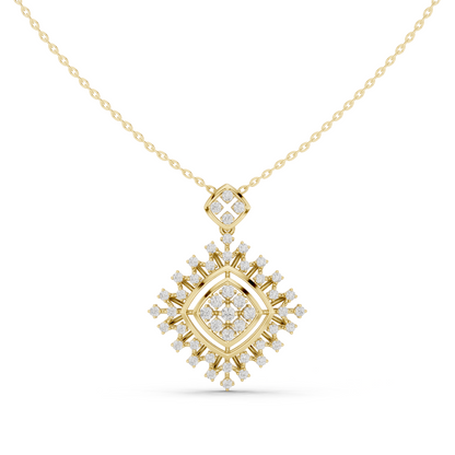 Geometric Diamond Starburst Medallion Yellow Gold- 1.05CTW