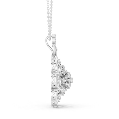 Floral Swirl Diamond Medallion Pendant Yellow Gold- 1.03CTW