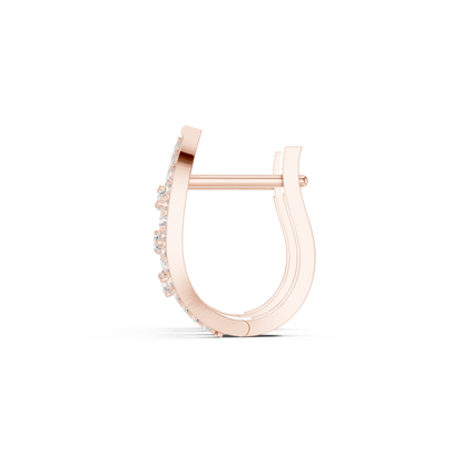 0.39CTW Elegant Yellow Gold Architectural Ellipse Diamond Cage Hoops with Hidden Hinge