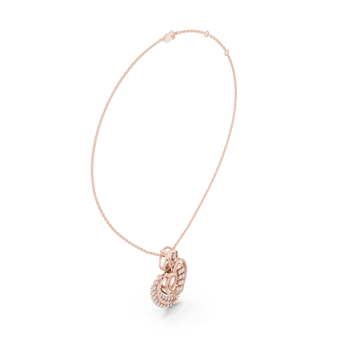 Radiant Paisley Heart Diamond Pendant in Yellow Gold