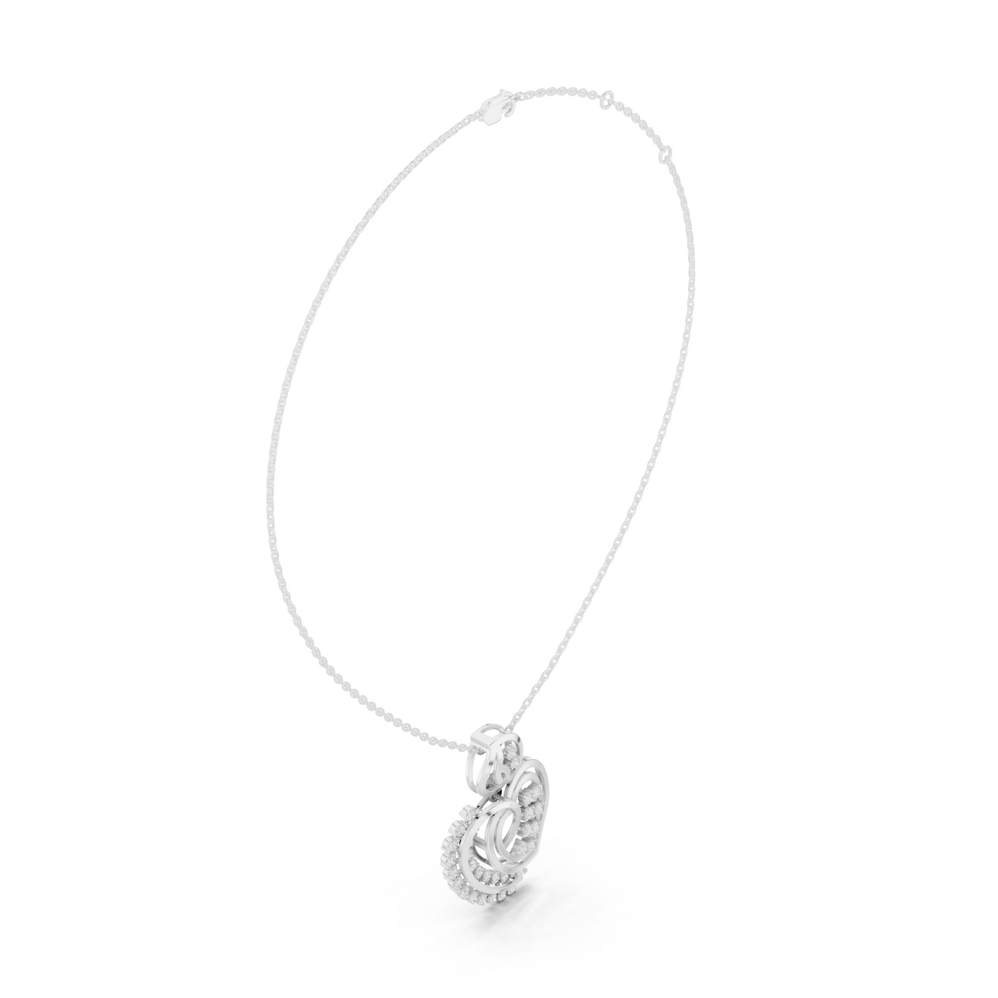 Radiant Paisley Heart Diamond Pendant in Yellow Gold
