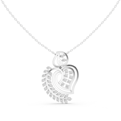 Radiant Paisley Heart Diamond Pendant in Yellow Gold