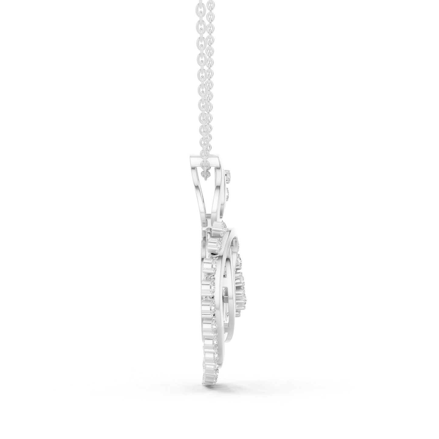Radiant Paisley Heart Diamond Pendant in Yellow Gold