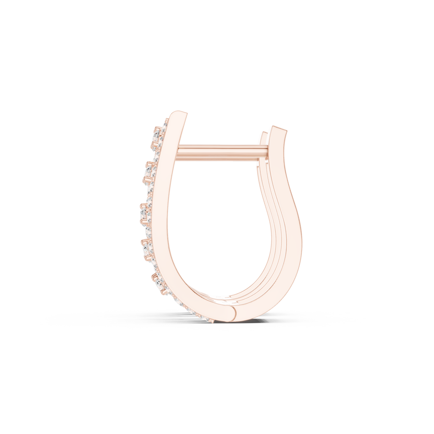 0.44CTW Wide Asymmetric Open-Work Diamond Hoop Earrings in Yellow Gold