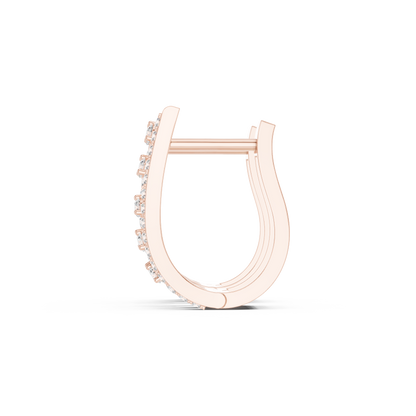 0.44CTW Wide Asymmetric Open-Work Diamond Hoop Earrings in Yellow Gold