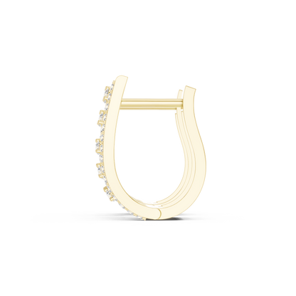 0.44CTW Wide Asymmetric Open-Work Diamond Hoop Earrings in Yellow Gold