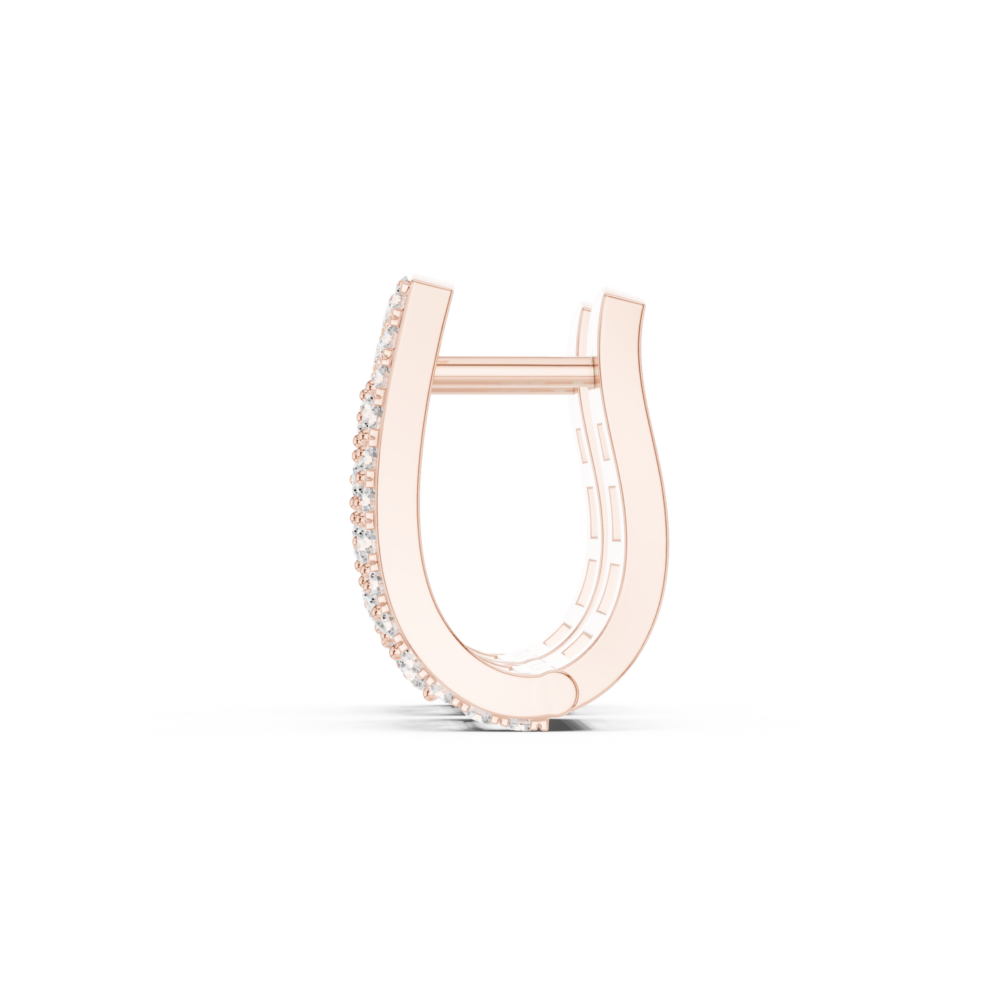0.53CTW Wide Tapered Open-Work Diamond Hoop Earrings in Yellow Gold