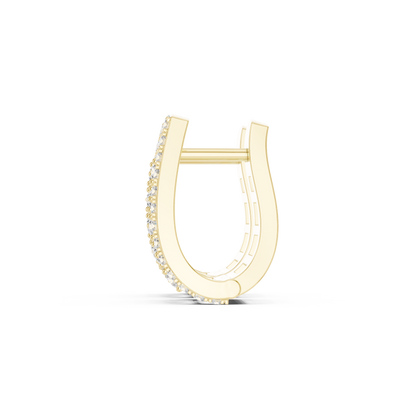 0.53CTW Wide Tapered Open-Work Diamond Hoop Earrings in Yellow Gold