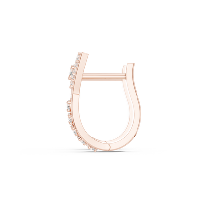 0.32CTW Wide Geometric Hourglass Open-Work Diamond Hoop Earrings in Yellow Gold