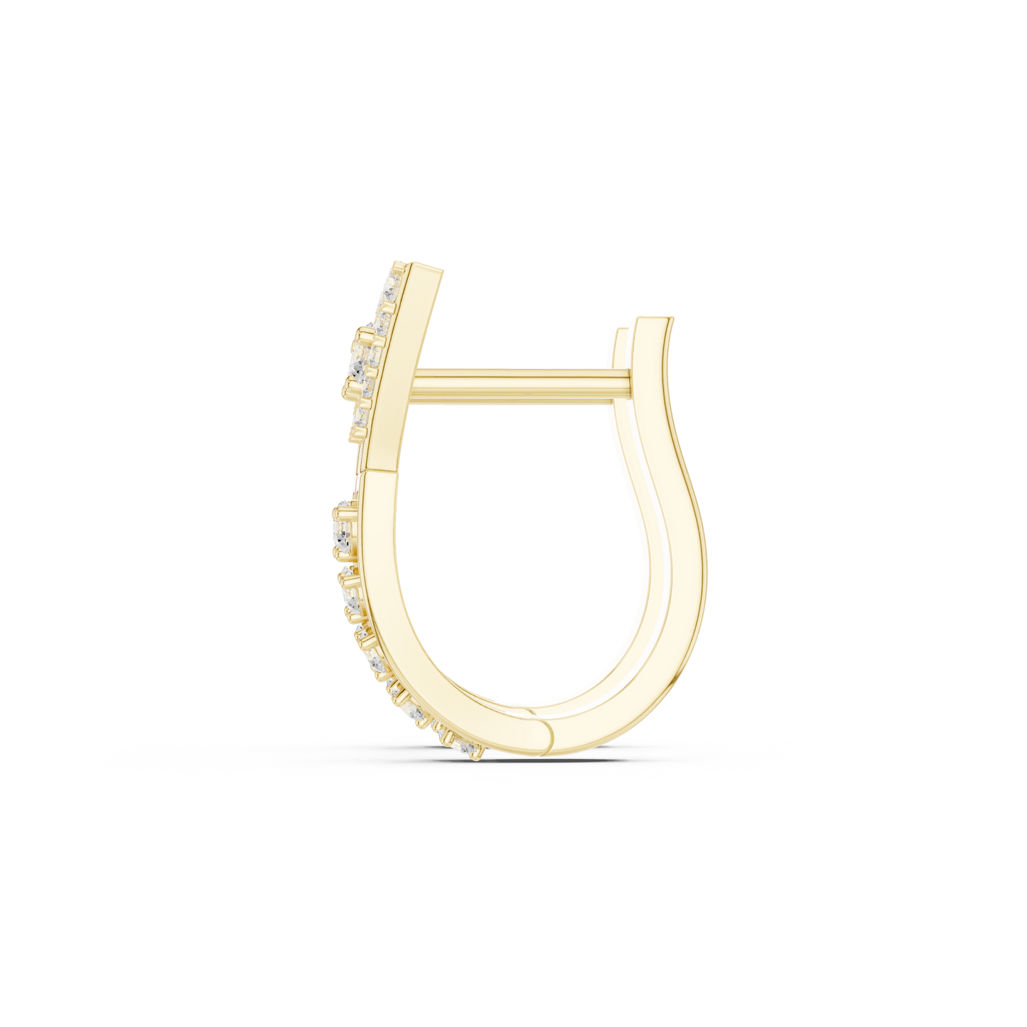 0.32CTW Wide Geometric Hourglass Open-Work Diamond Hoop Earrings in Yellow Gold
