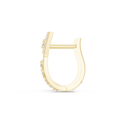 0.32CTW Wide Geometric Hourglass Open-Work Diamond Hoop Earrings in Yellow Gold