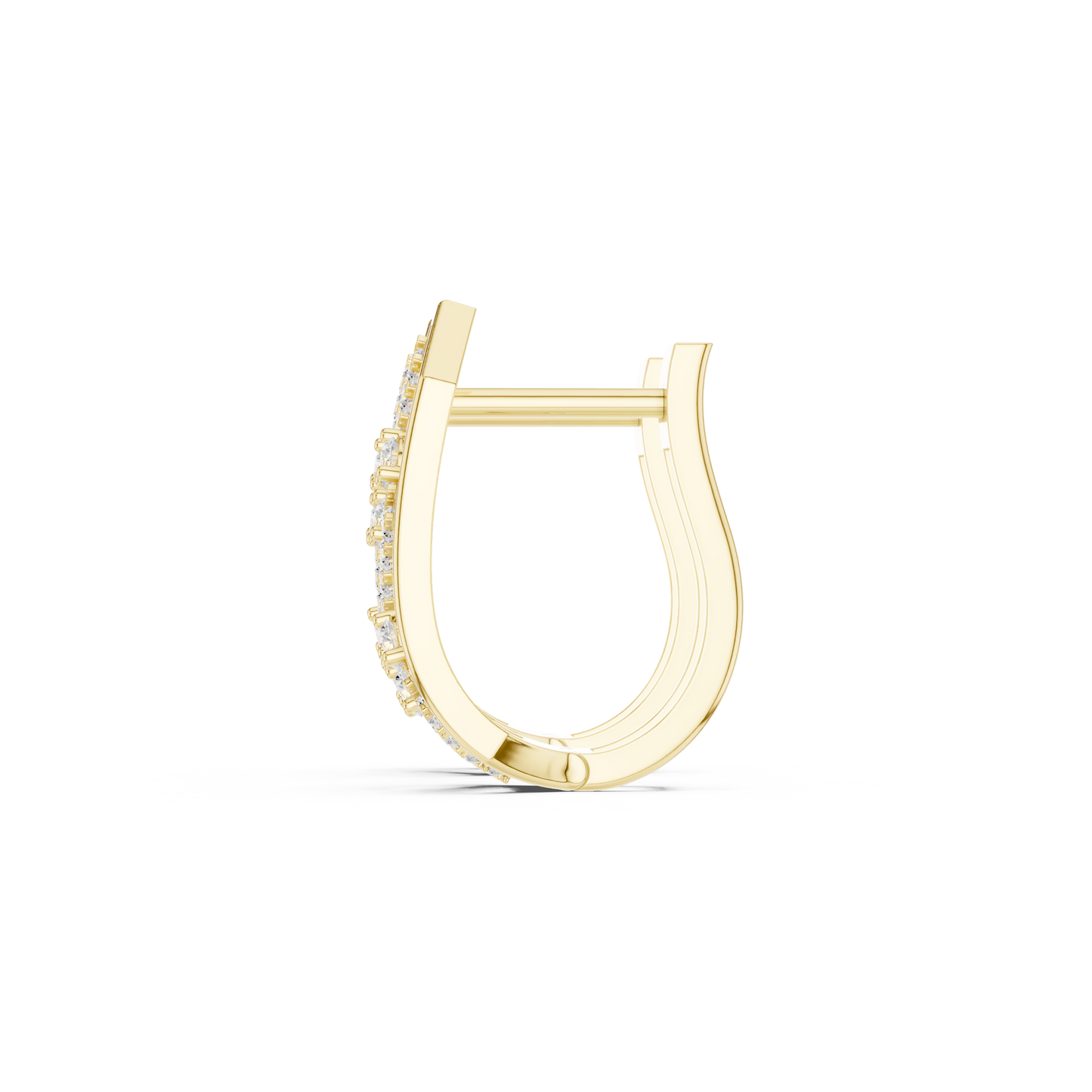 0.35CTW Wide Geometric Diagonal Diamond Hoop Earrings in Yellow Gold