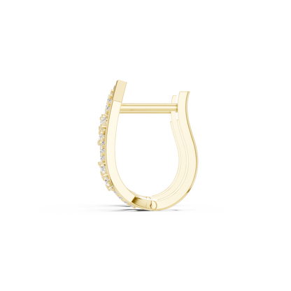 0.35CTW Wide Geometric Diagonal Diamond Hoop Earrings in Yellow Gold
