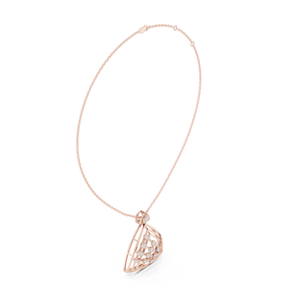 Art Deco Geometric Shield Diamond Pendant in Yellow Gold