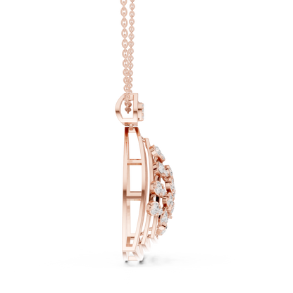 Art Deco Geometric Shield Diamond Pendant in Yellow Gold