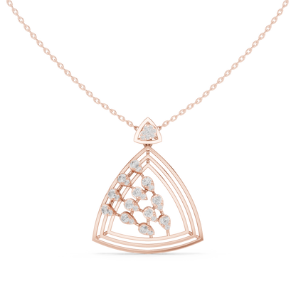 Art Deco Geometric Shield Diamond Pendant in Yellow Gold
