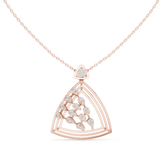 Art Deco Geometric Shield Diamond Pendant in Yellow Gold