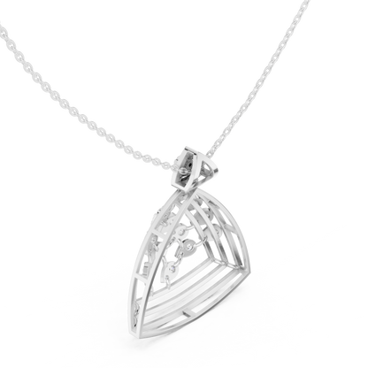 Art Deco Geometric Shield Diamond Pendant in Yellow Gold