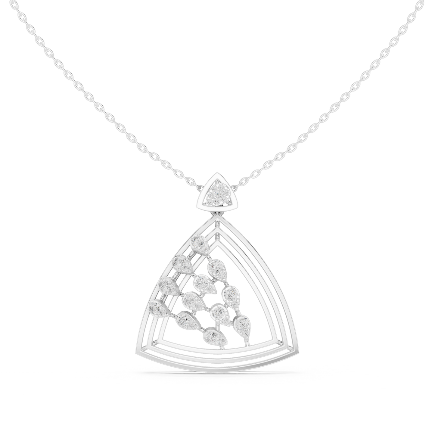 Art Deco Geometric Shield Diamond Pendant in Yellow Gold