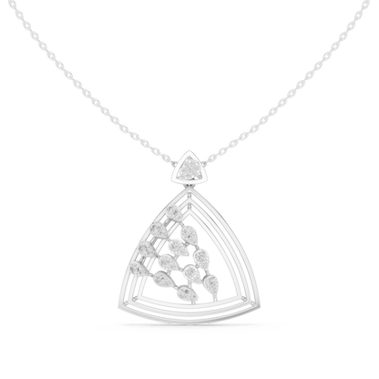 Art Deco Geometric Shield Diamond Pendant in Yellow Gold