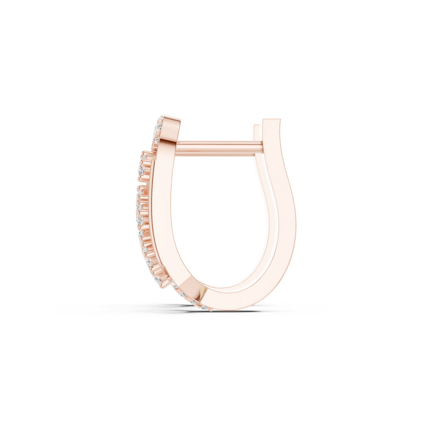 0.41CTW Gold Diamond Lattice Hoop Earrings | Art Deco Inspired Geometric Huggies