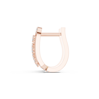 0.41CTW Gold Diamond Lattice Hoop Earrings | Art Deco Inspired Geometric Huggies