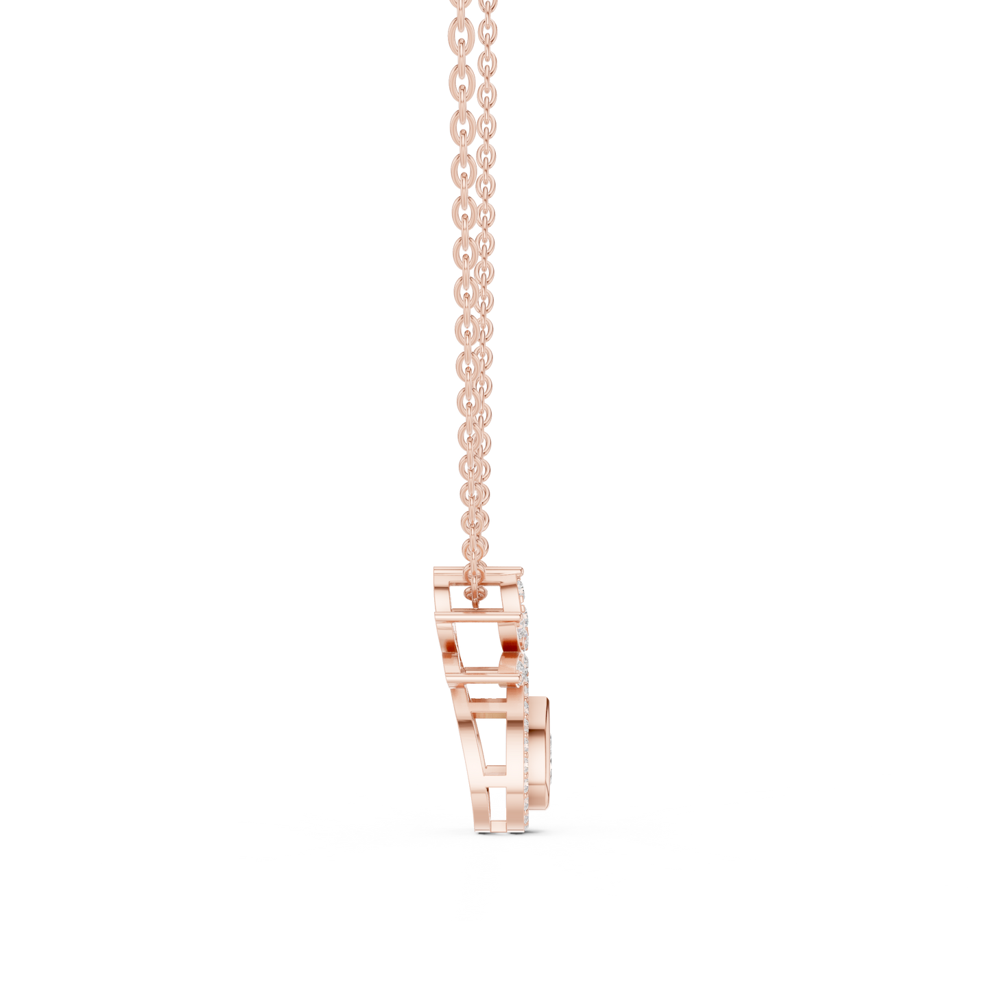 0.35CTW Pear-Cut Diamond Halo Pendant with Floral Crown in Yellow Gold