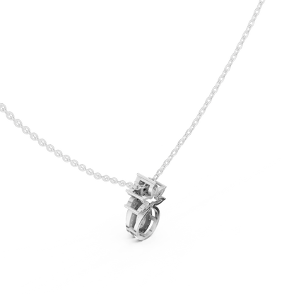 0.35CTW Pear-Cut Diamond Halo Pendant with Floral Crown in Yellow Gold