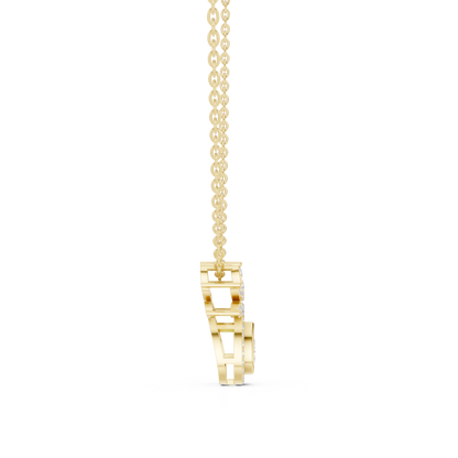 0.35CTW Pear-Cut Diamond Halo Pendant with Floral Crown in Yellow Gold