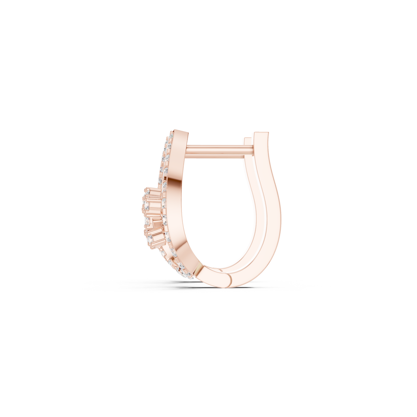 0.47CTW Yellow Gold Elegant Teardrop Diamond Hoop Earrings | Marquise-Style Pavé Huggies