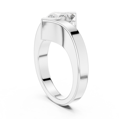 2ctw Princess Cut Diamond Bypass Solitaire Ring - Solid Gold