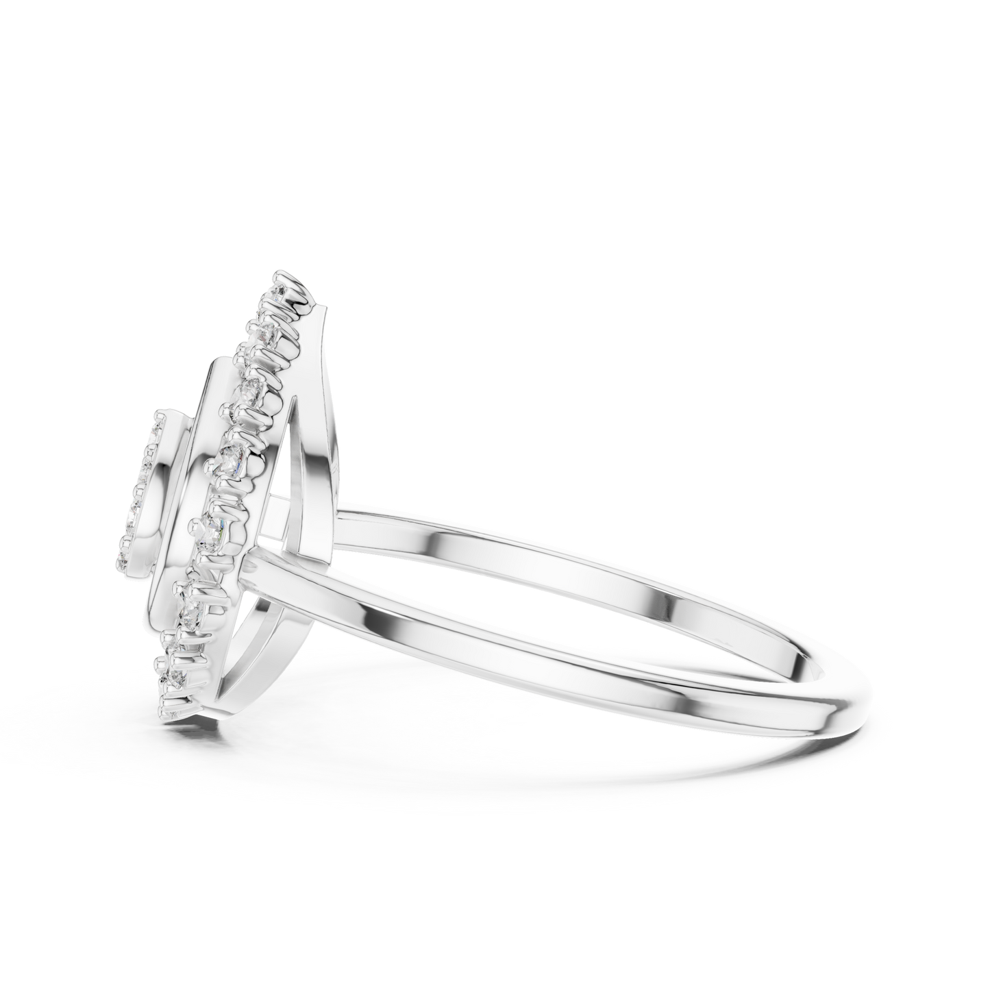 0.23ctw Round Diamond Cluster Vintage Lace Statement Ring - Solid Gold